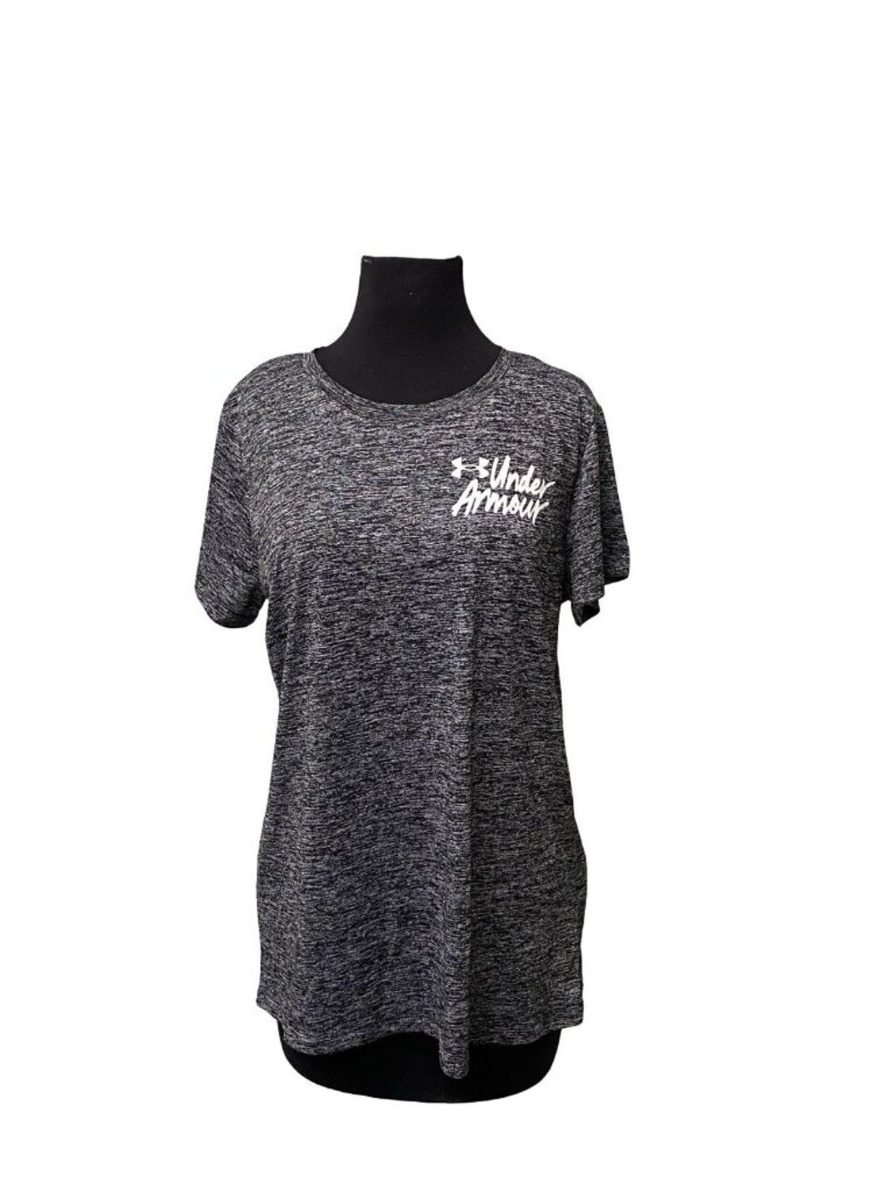 Under Armour Tech Twist Graphic Tee Womens Large Black Gray Loose Fit